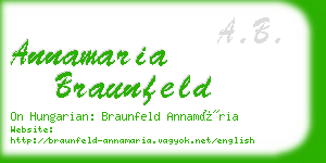 annamaria braunfeld business card